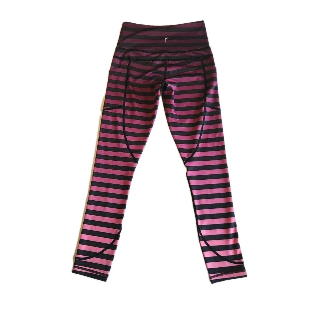 ZYIA Ombre Stripe Pocket High Rise Stretch Light n Tight Leggings Sz 2 - Picture 1 of 8